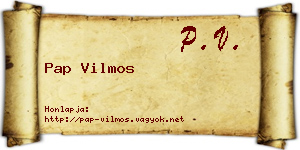Pap Vilmos névjegykártya